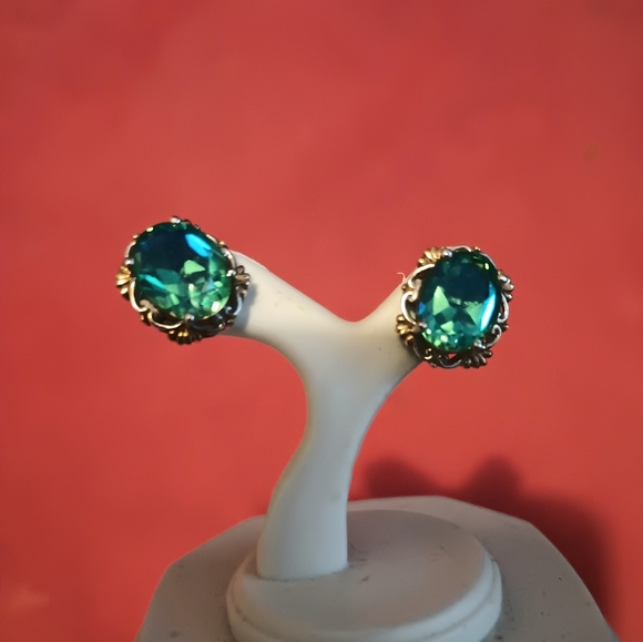 Peacock quartz earrings - Picture 6 of 14